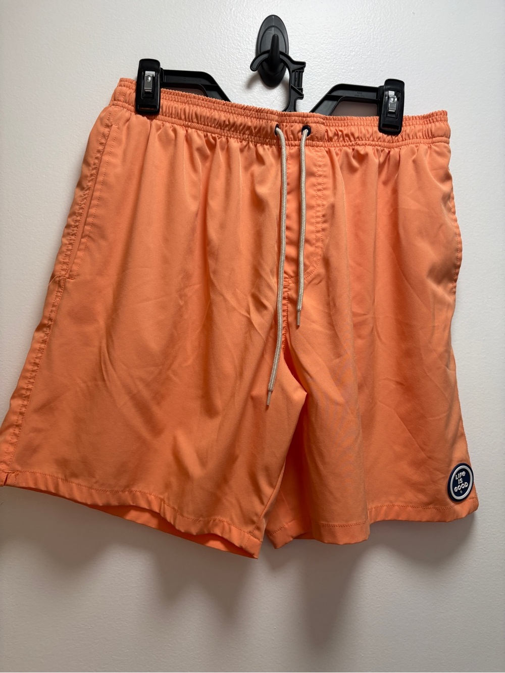 Life Is Good Peach-Orange Elastic Waist Shorts